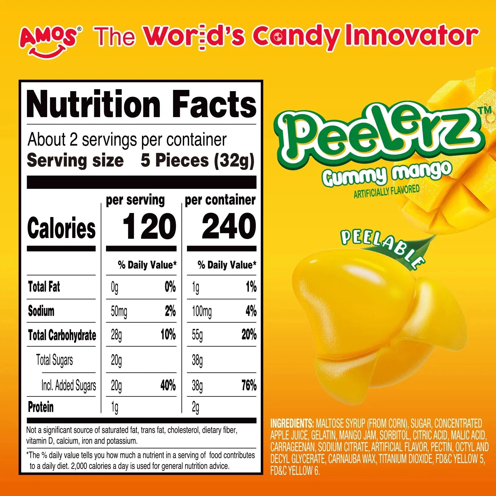 Amos Peelerz Gummy Mango 65g-SNACK SHOP AUSTRIA-SNACK SHOP AUSTRIA