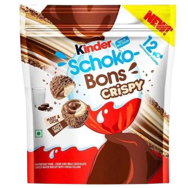Kinder Schoko-Bons Crispy - 12 Stück Beutel 67,2g-SNACK SHOP AUSTRIA-SNACK SHOP AUSTRIA
