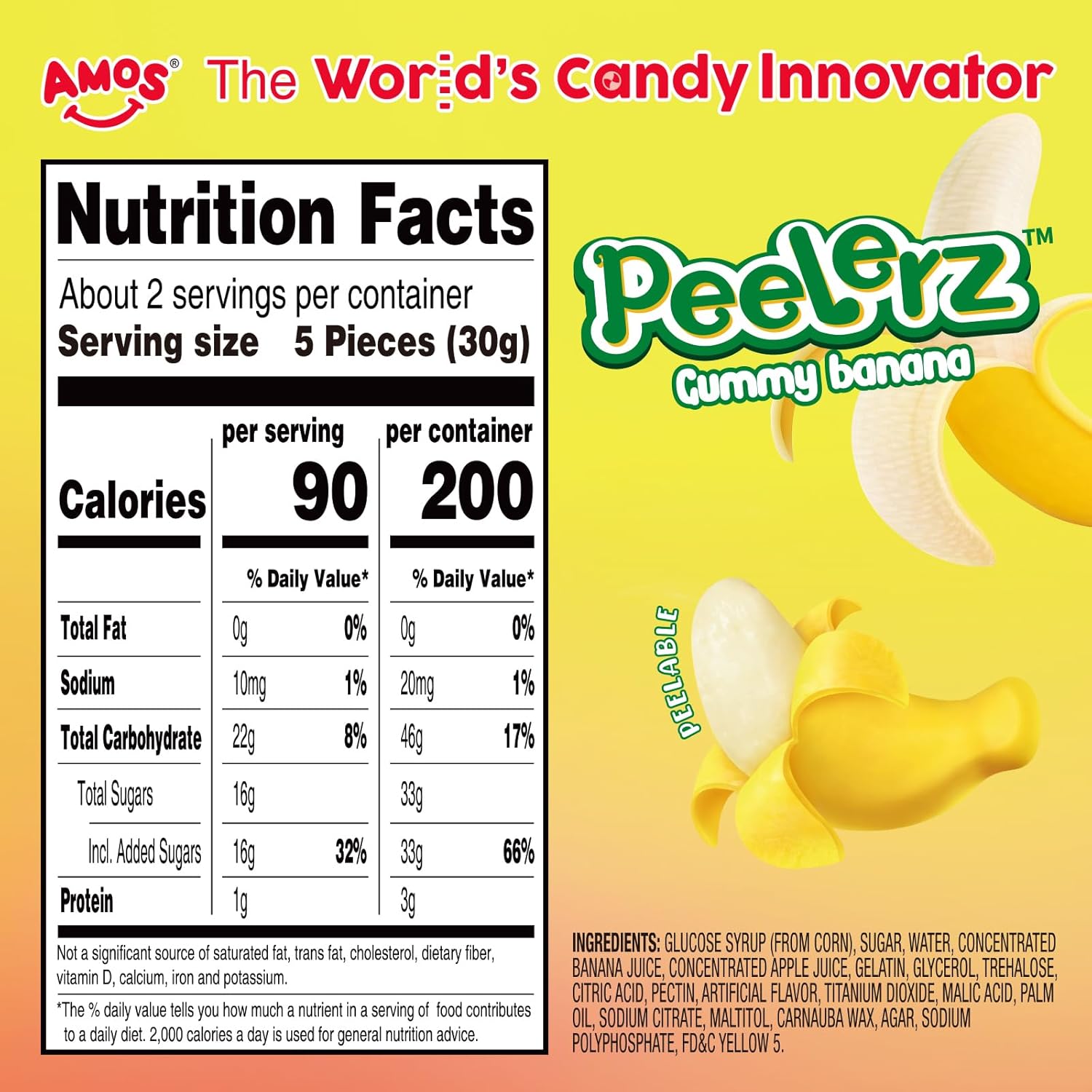 Amos Peelerz Gummy Banana 65g-SNACK SHOP AUSTRIA-SNACK SHOP AUSTRIA