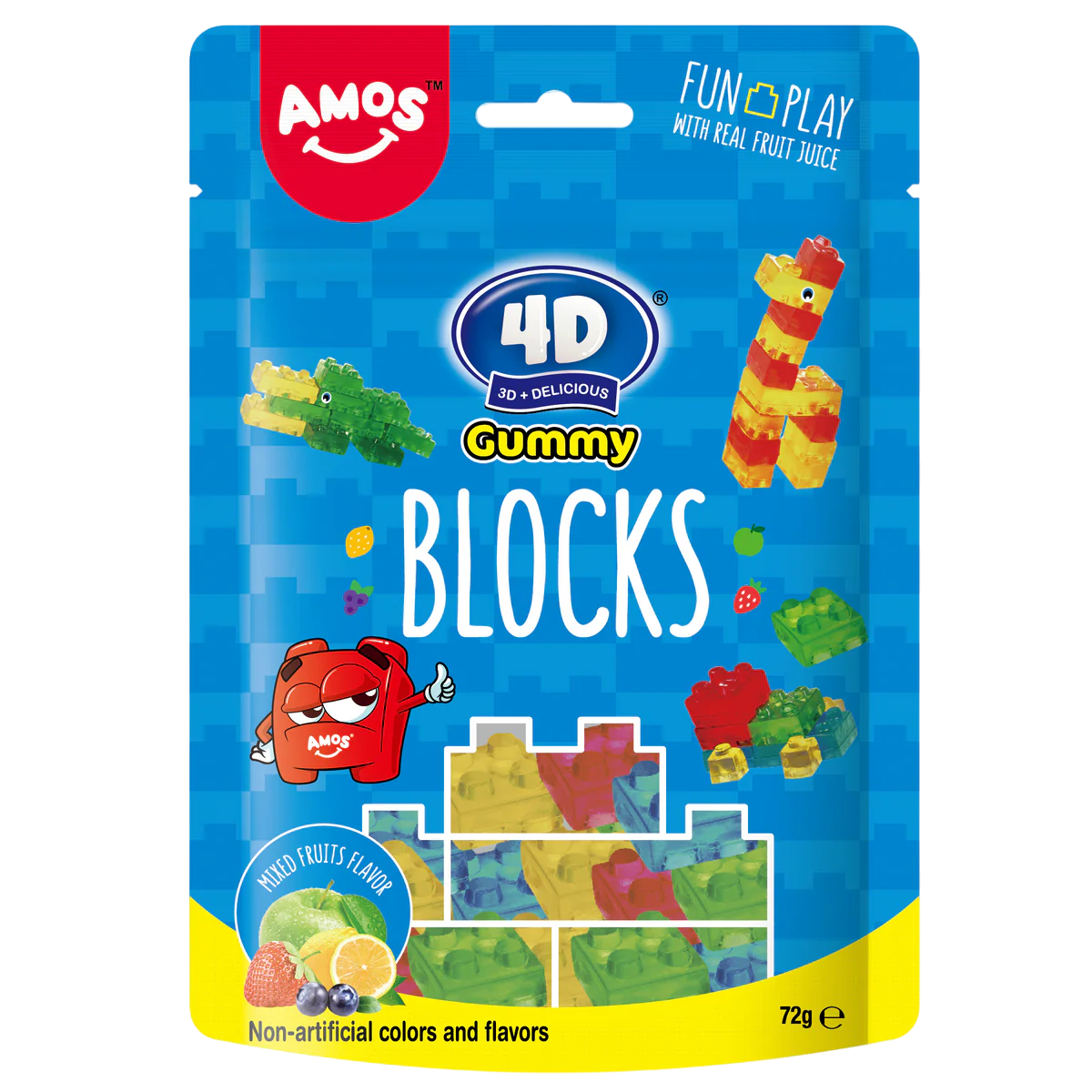 Amos 4D Fruit Gummy Blocks 65g-SNACK SHOP AUSTRIA-SNACK SHOP AUSTRIA