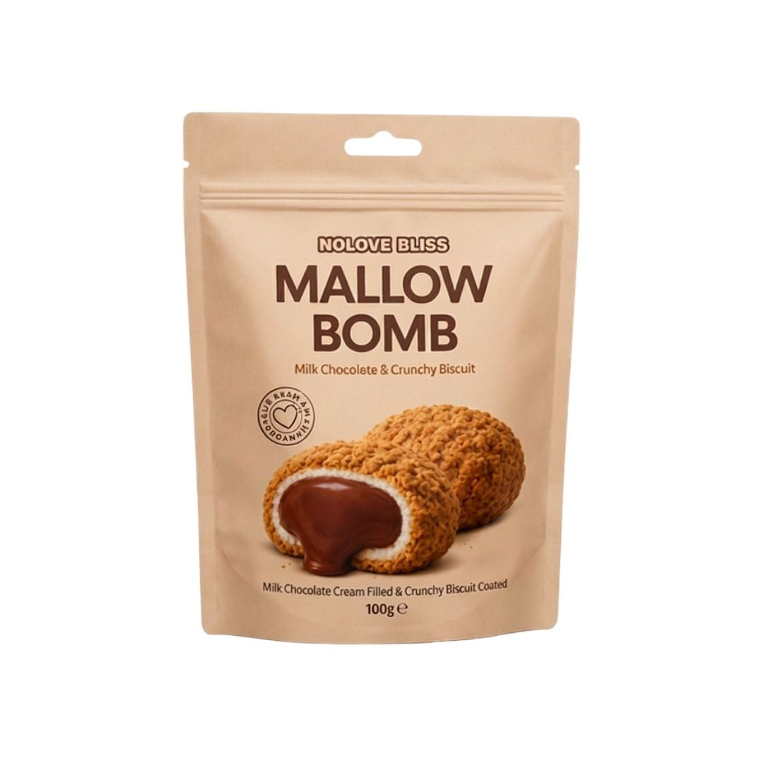 Nolove Bliss Milk Chocolate & Crunchy Biscuit Mallow Bomb 100g-SnackShop B2C-SNACK SHOP AUSTRIA