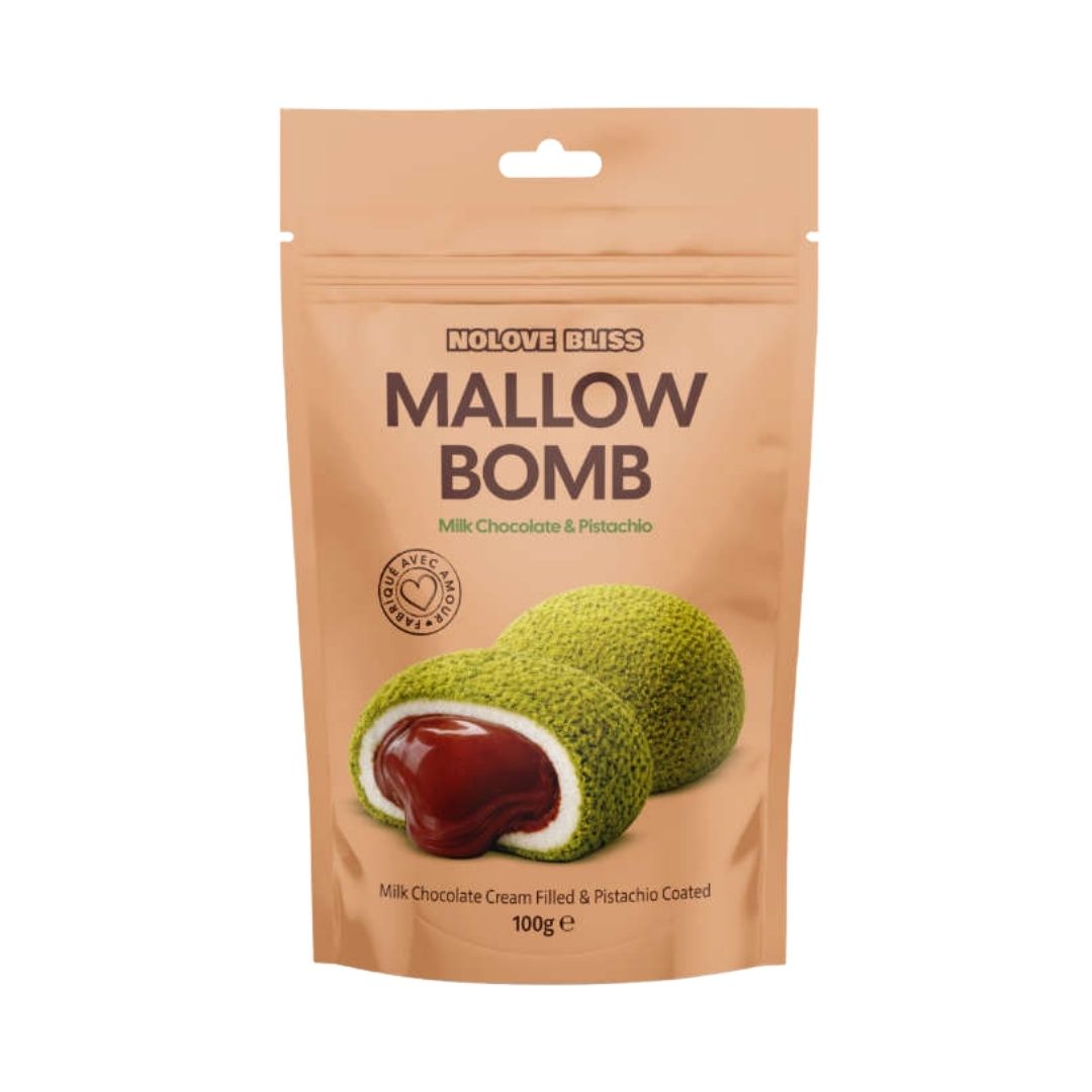 Nolove Bliss Milk Chocolate & Pistachio Mallow Bomb 100g-SnackShop B2C-SNACK SHOP AUSTRIA