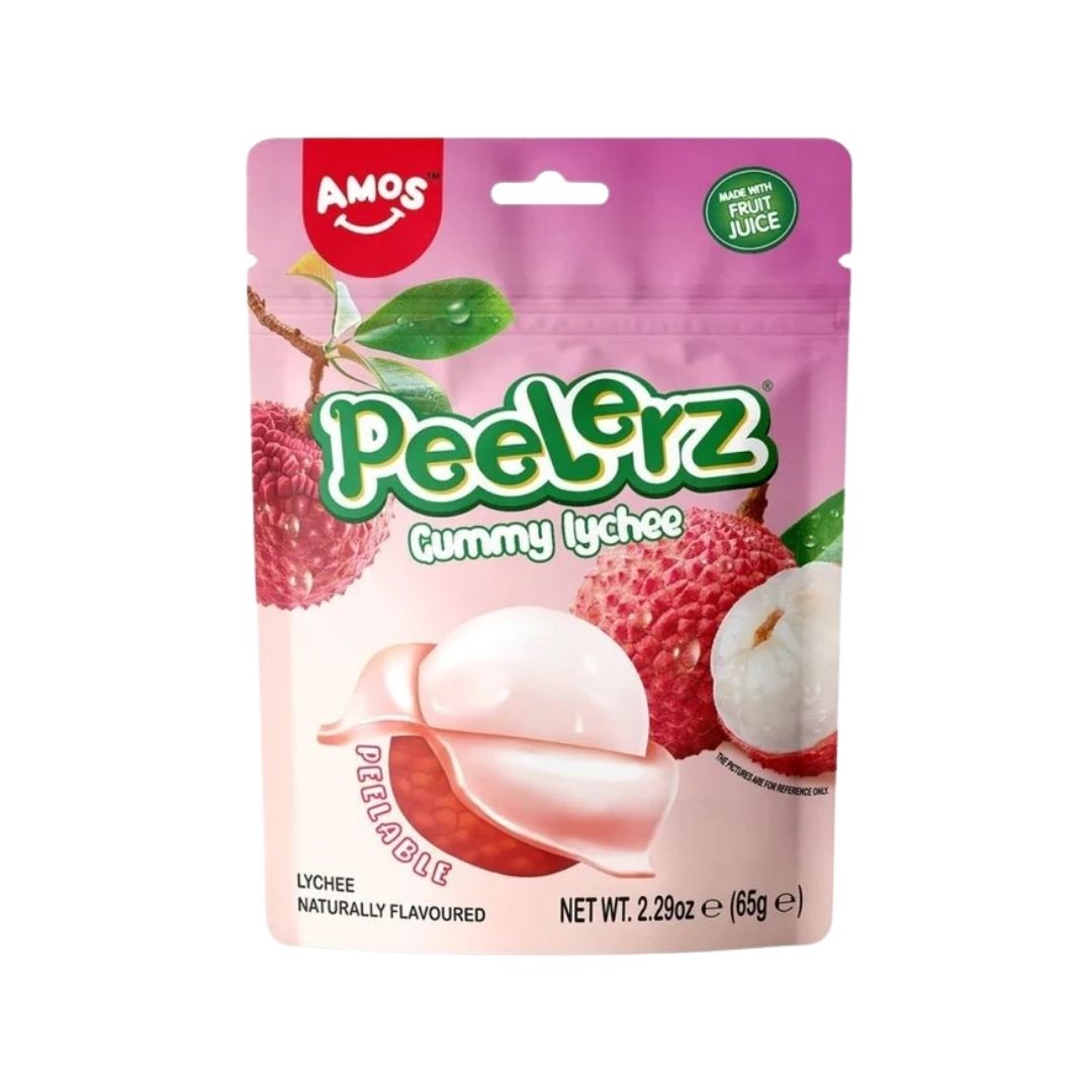 Amos Peelerz Gummy Lychee 65g-SnackShop-SNACK SHOP AUSTRIA