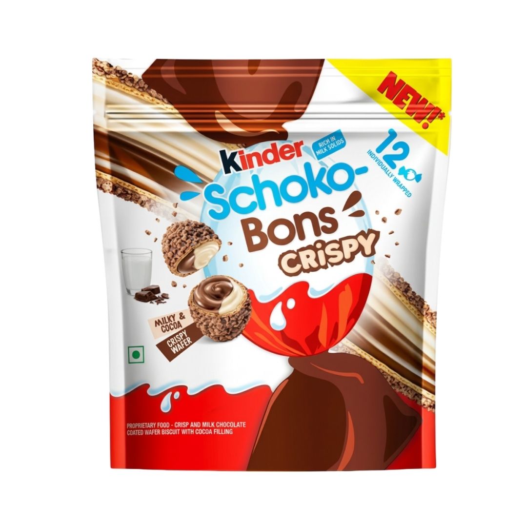 Kinder Schoko-Bons Crispy - 12 Stück Beutel 67,2g-SNACK SHOP AUSTRIA-SNACK SHOP AUSTRIA