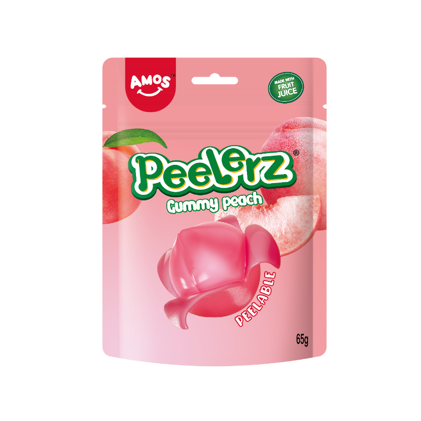 Amos Peelerz Gummy Peach 65g-SnackShop-SNACK SHOP AUSTRIA